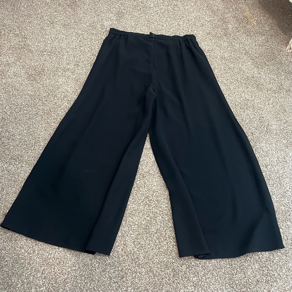 Drapers & Damons -Sz 16 Exquisite Black Crepe Wide-Leg Palazzo Pants Lux Fabric - Picture 12 of 13